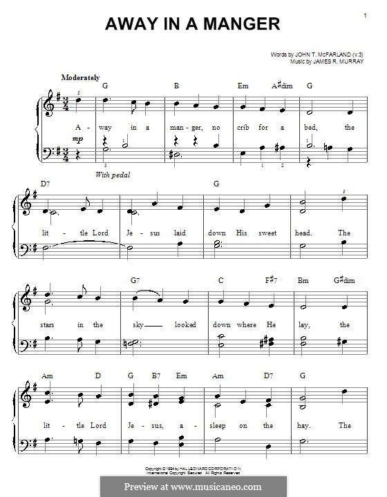 Away in a Manger by J.R. Murray sheet music on MusicaNeo