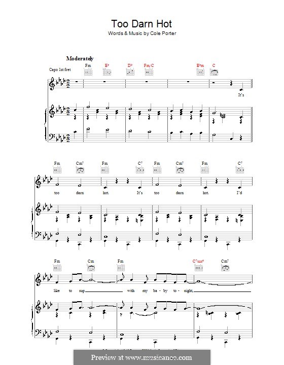 Too Darn Hot By C Porter Sheet Music On Musicaneo 8827