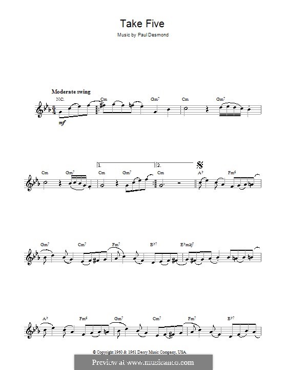 pdf dave brubeck take five piano score