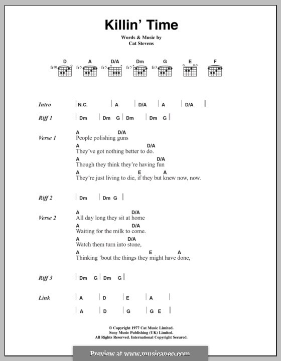 Killin Time By C Stevens Sheet Music On Musicaneo