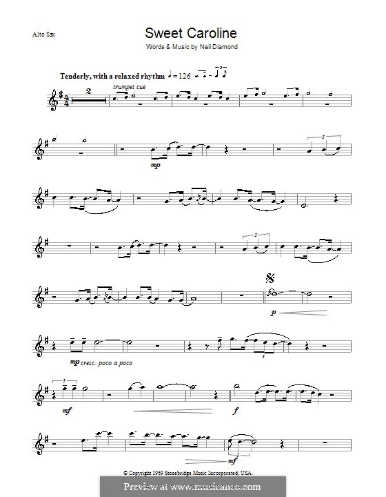 Sweet Caroline By N Diamond Sheet Music On Musicaneo 