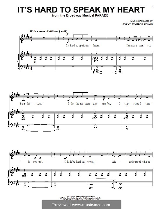 Unveiling the Emotions – “It’s Hard to Speak My Heart” Sheet Music