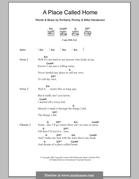 A Place Called Home By K. Richey, M.j. Henderson - Sheet Music On Musicaneo