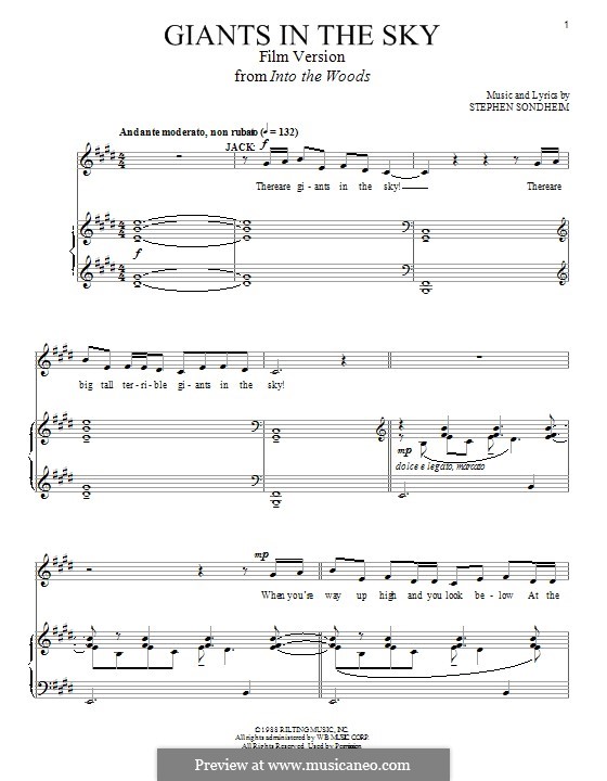 Giants In The Sky By S Sondheim Sheet Music On Musicaneo 