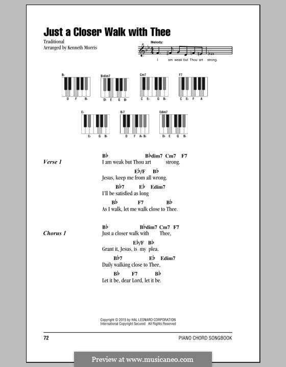 Just A Closer Walk With Thee By Folklore - Sheet Music On MusicaNeo