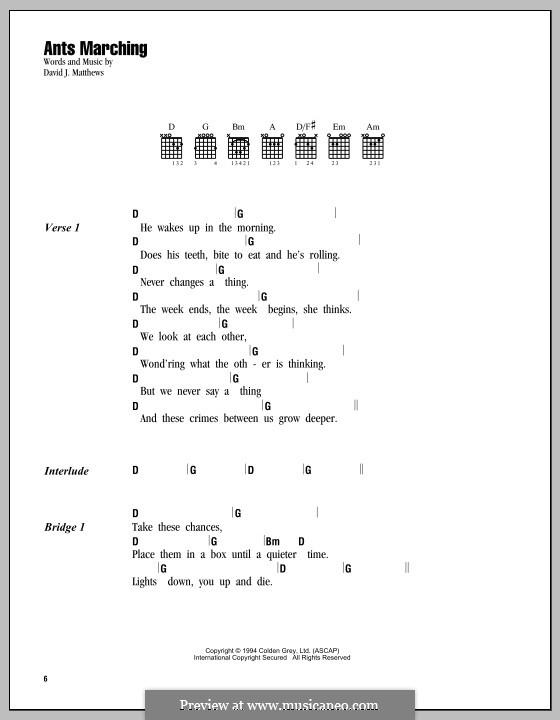 Ants Marching (Dave Matthews Band) by D.J. Matthews on MusicaNeo