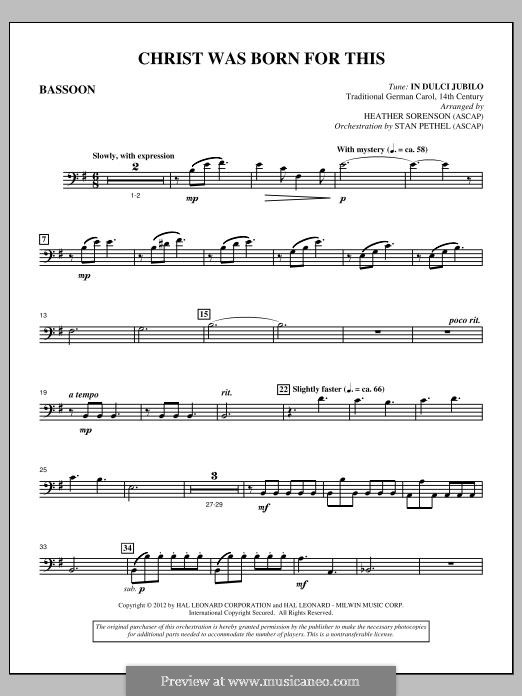 Christ Was Born For This By Folklore Sheet Music On MusicaNeo