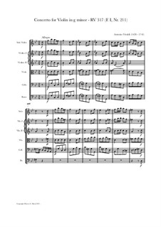 Concerto No 1 In G Minor RV 317 Six Concertos For Violin Strings And