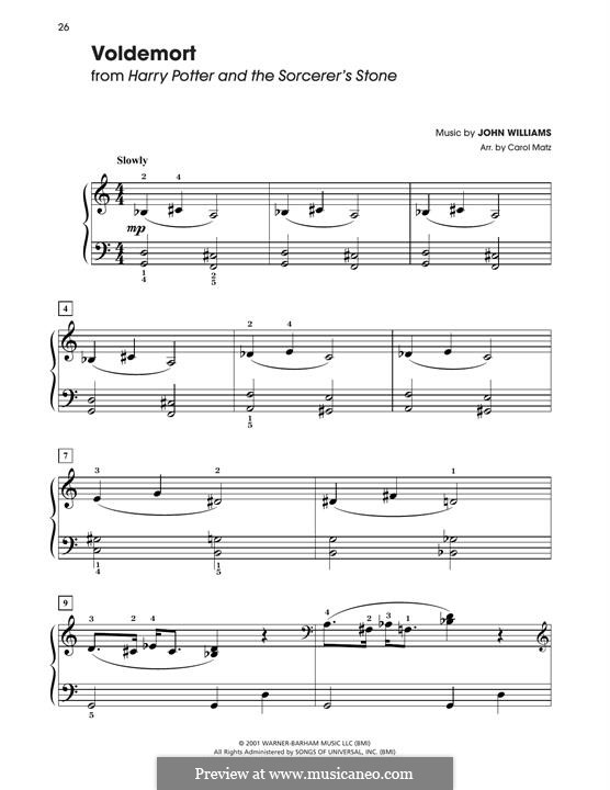 Voldemort From Harry Potter By J Williams Sheet Music On Musicaneo