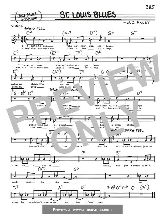 St Louis Blues By W C Handy Sheet Music On Musicaneo