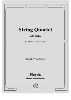 String Quartet No 62 In C Major Emperor Hob III 77 Op 76 No 3 By J