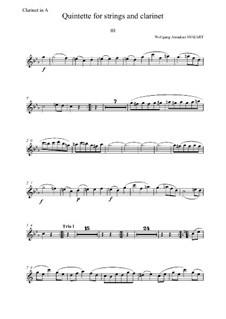 Quintet For Clarinet And Strings In A Major K By W A Mozart On