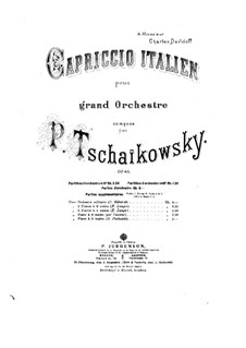 Italian Capriccio TH 47 Op 45 By P Tchaikovsky Sheet Music On MusicaNeo