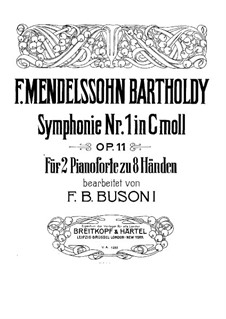 Sinfonie Nr 1 In C Moll Op 11 Von F Mendelssohn Bartholdy Auf MusicaNeo