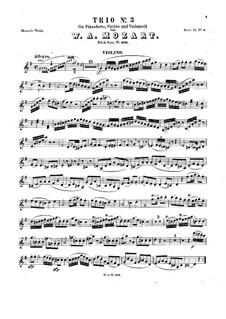 Piano Trio No In G Major K Piano Trios For Violin Cello And