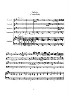 Canon in D Major: For strings and basso continuo by Johann Pachelbel