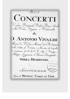 А Вивальди Complete concertos Six Concertos for Violin Strings and