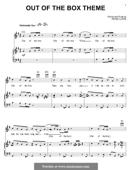 Out of the Box Theme by P. Lurye - sheet music on MusicaNeo