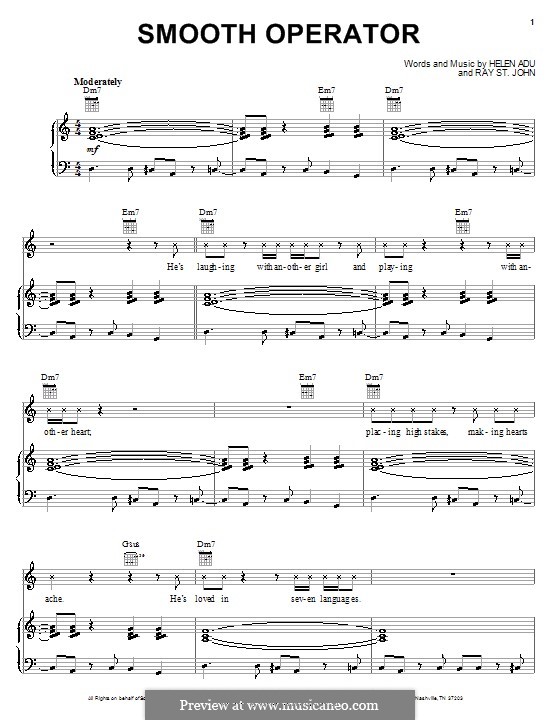 Smooth Operator (Sade) by R.S. John, H. Adu - sheet music on MusicaNeo