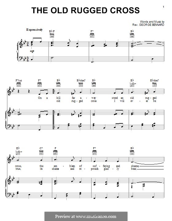 The Old Rugged Cross by G. Bennard - sheet music on MusicaNeo