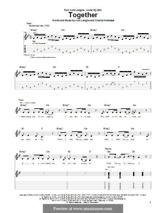 Together (Avril Lavigne) by C. Kreviazuk - sheet music on MusicaNeo