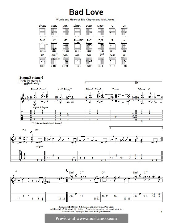 Bad Love by M. Jones - sheet music on MusicaNeo