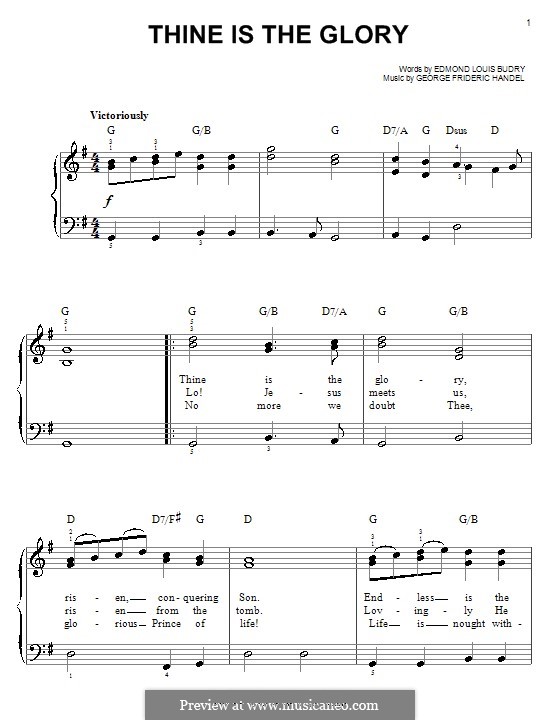 Thine Is the Glory by G.F. Händel - sheet music on MusicaNeo