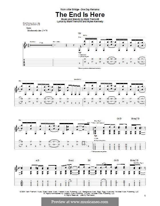 My Sacrifice: Guitar: Creed - Digital Sheet Music Download