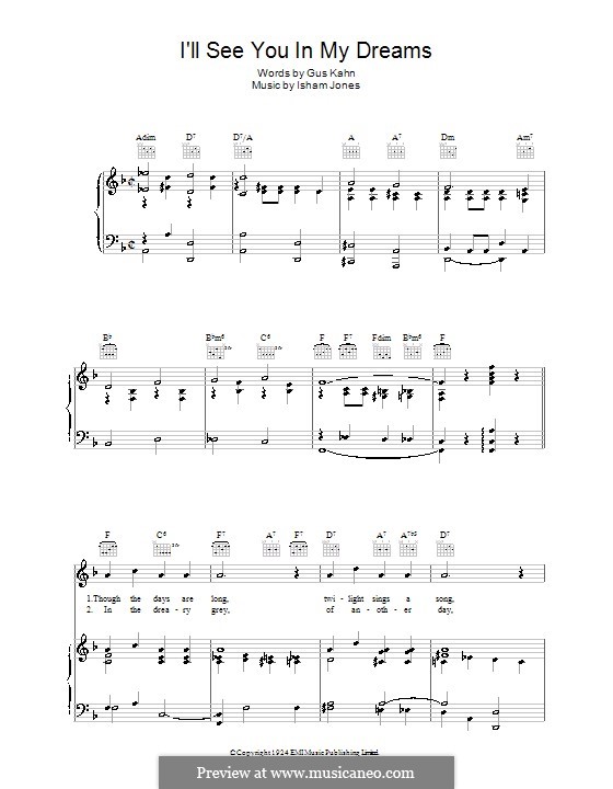 I'll See You in My Dreams by I. Jones - sheet music on MusicaNeo