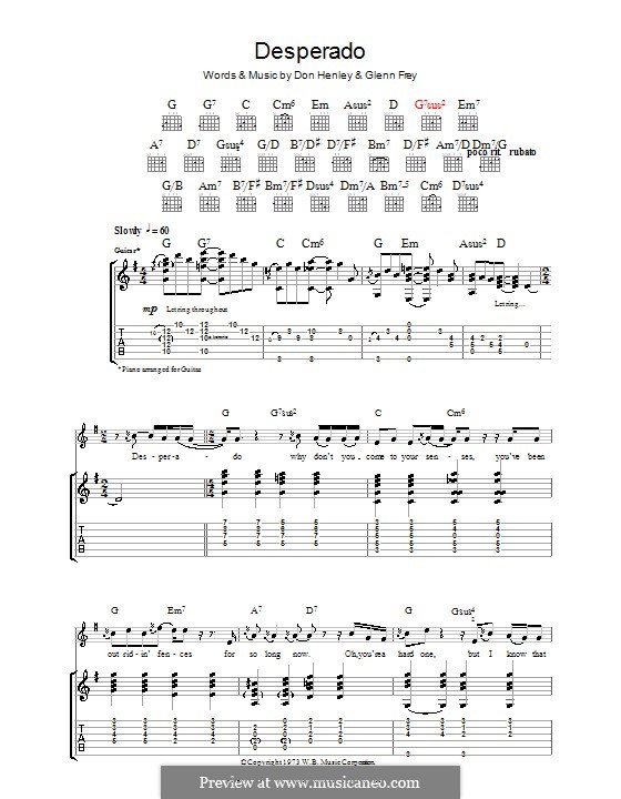 Download Desperado - Eagles sheet music. #musicians #sheetmusic