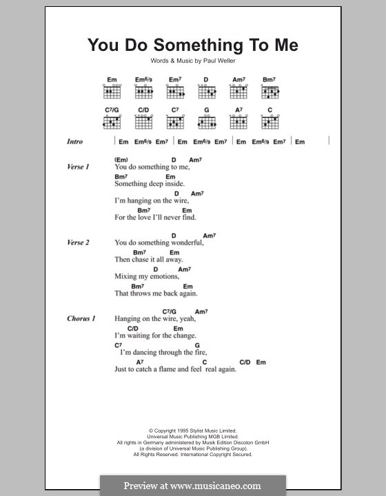 You Do Something to Me by P. Weller - sheet music on MusicaNeo