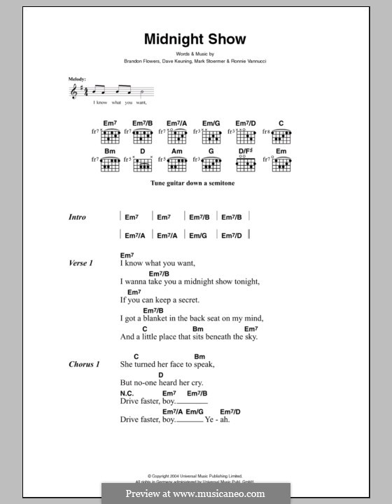 Midnight Show (The Killers) by B. Flowers, D. Keuning, M. Stoermer, R ...