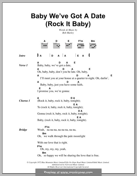 Baby We Ve Got A Date Rock It Baby By B Marley On Musicaneo