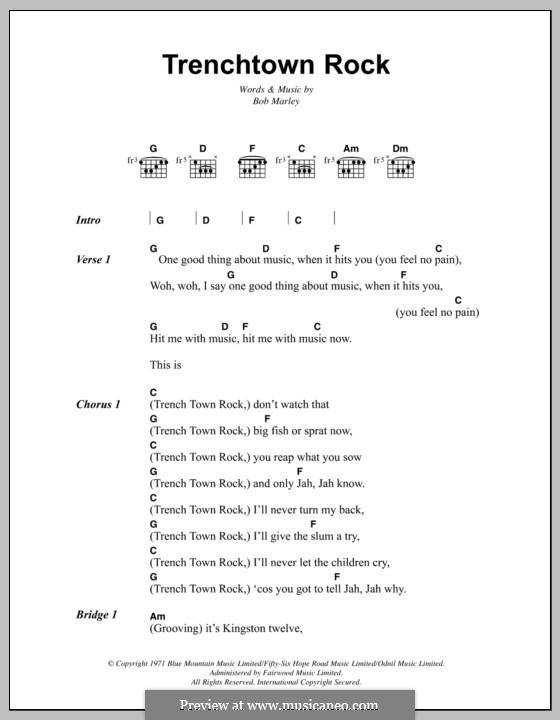 Trench Town by B. Marley - sheet music on MusicaNeo