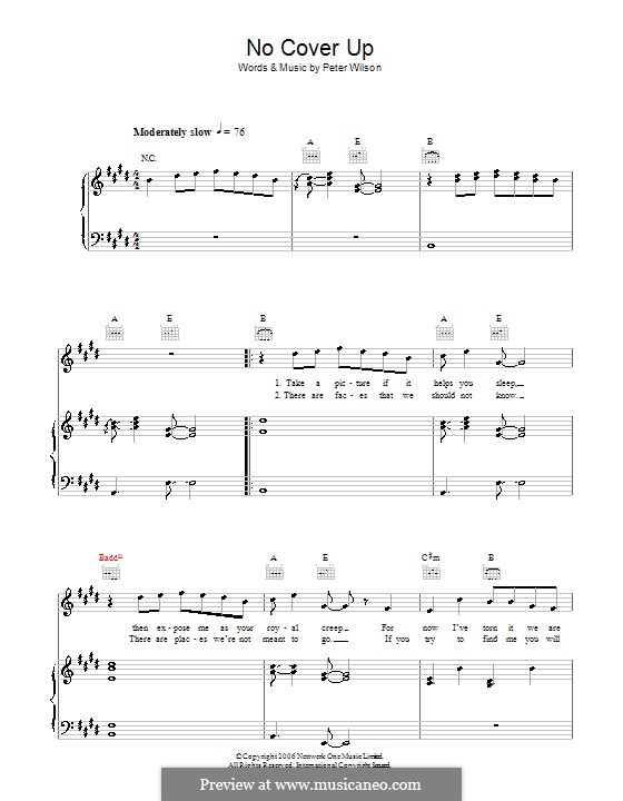 No Cover Up (Duke Special) by P. Wilson - sheet music on MusicaNeo