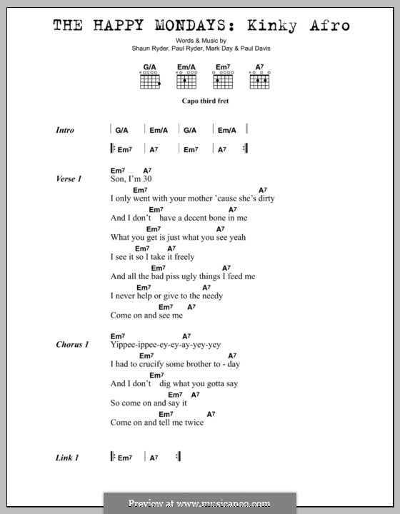 Kinky Afro (Happy Mondays) by M. Day, P. Davis, P. Ryder, S. Ryder on ...