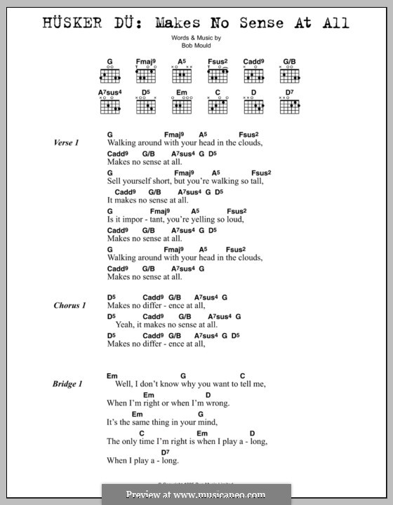 Makes No Sense at All (Husker Du) by B. Mould - sheet music on MusicaNeo