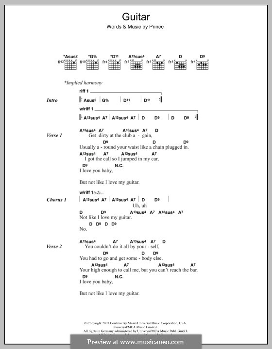 Prince Guitar Chords