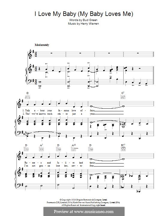 Песня baby love me. I Love you Baby Ноты. L Love you Baby Ноты для фортепиано. My Baby Love песня. Everybody Loves my Baby Sheet Music.