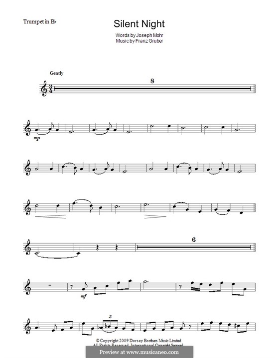 Silent Night (Printable) by F.X. Gruber - sheet music on MusicaNeo