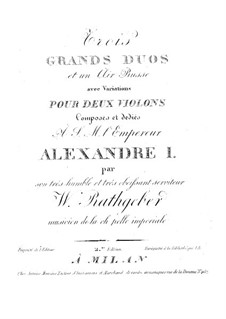 Three Grand Duos and Variations on Russian Aria by V. Rathgeber on ...