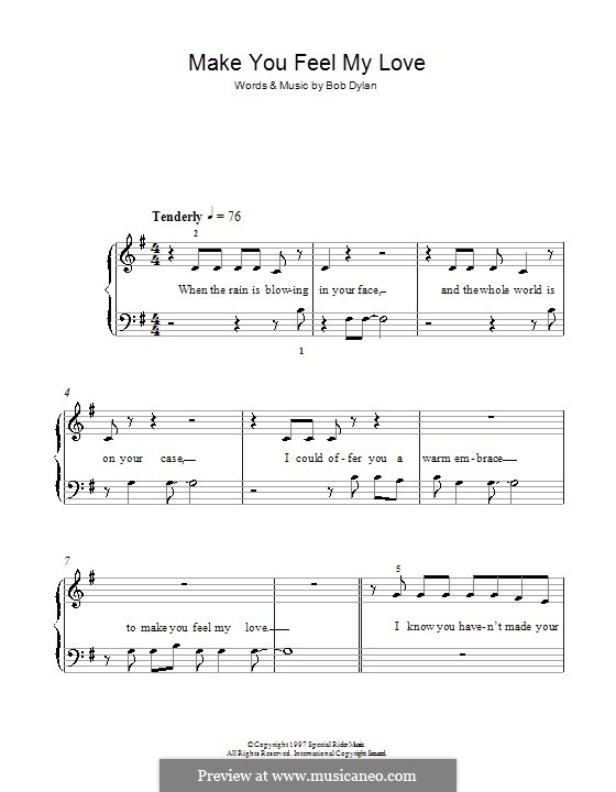 Make You Feel My Love By B Dylan Sheet Music On Musicaneo