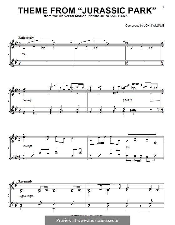 jurassic park theme piano sheet music free pdf