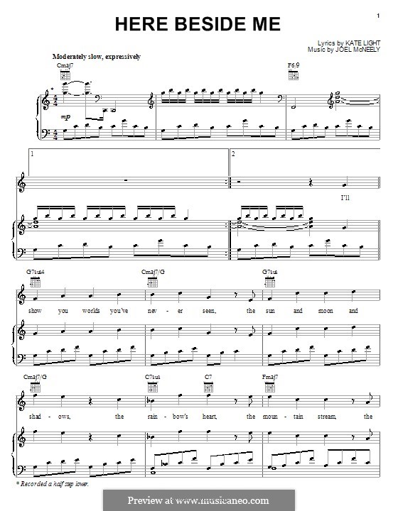 Here Beside Me (from Mulan 2) by J. McNeely - sheet music on MusicaNeo