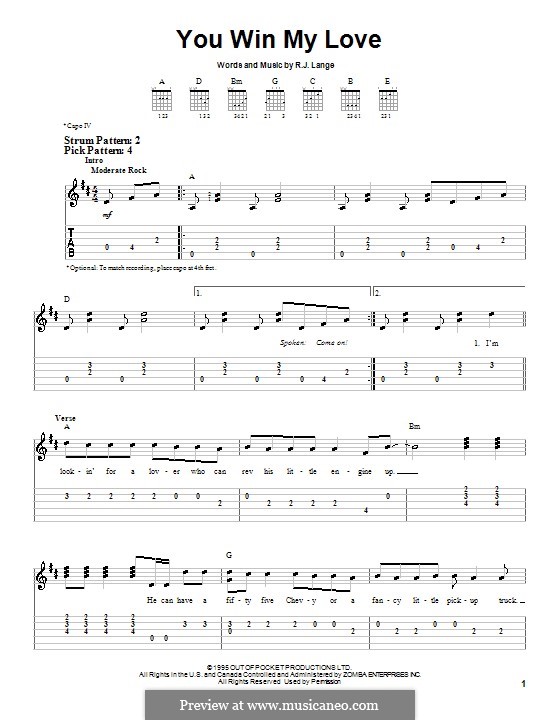 You Win My Love by R.J. Lange - sheet music on MusicaNeo