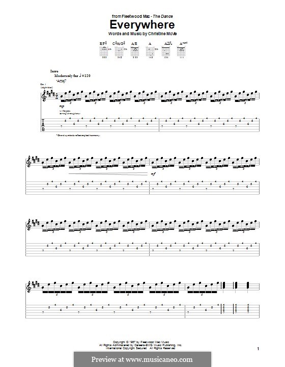 Everywhere (Fleetwood Mac) By C. McVie - Sheet Music On MusicaNeo