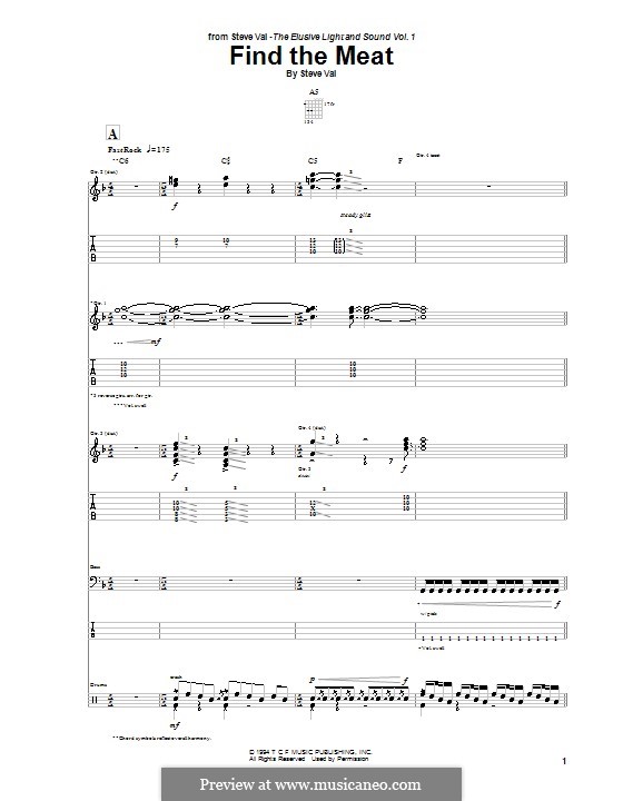 Find The Meat By S Vai Sheet Music On Musicaneo