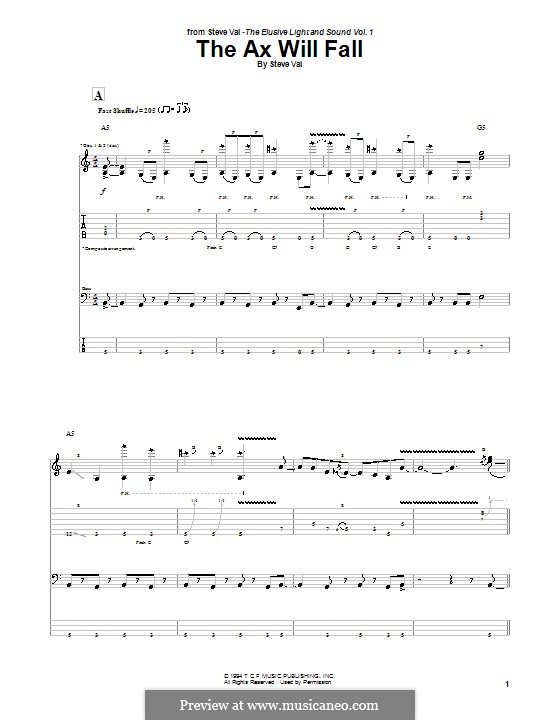 The Ax Will Fall By S Vai Sheet Music On Musicaneo