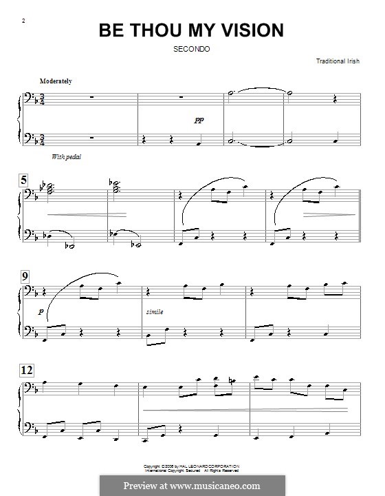 Be Thou My Vision by folklore - sheet music on MusicaNeo