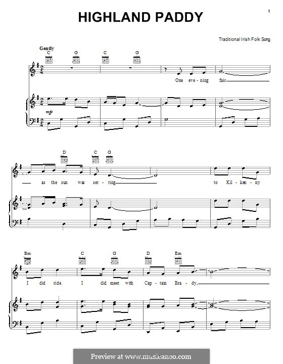 Highland Paddy by folklore - sheet music on MusicaNeo